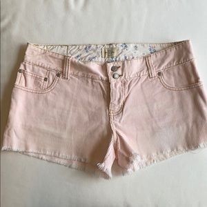 Abercrombie Pink Corduroy Frayed Shorts